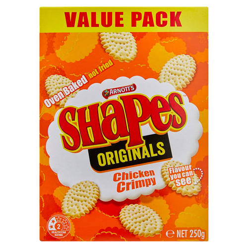 Arnott's Shapes Multipack Cracker Biscuits Mini Chicken Crimpy 8 Pack - View #6
